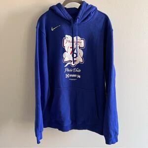 Nike Philadelphia 76ers 2019 NBA Playoffs Blue Pullover Hoodie Size XL